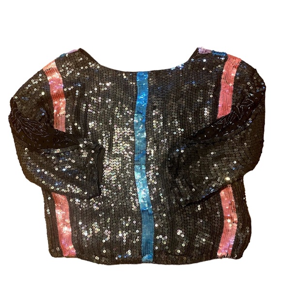 🩷 475. Jeffrey Lawrence sequin top M/L - Picture 2 of 3